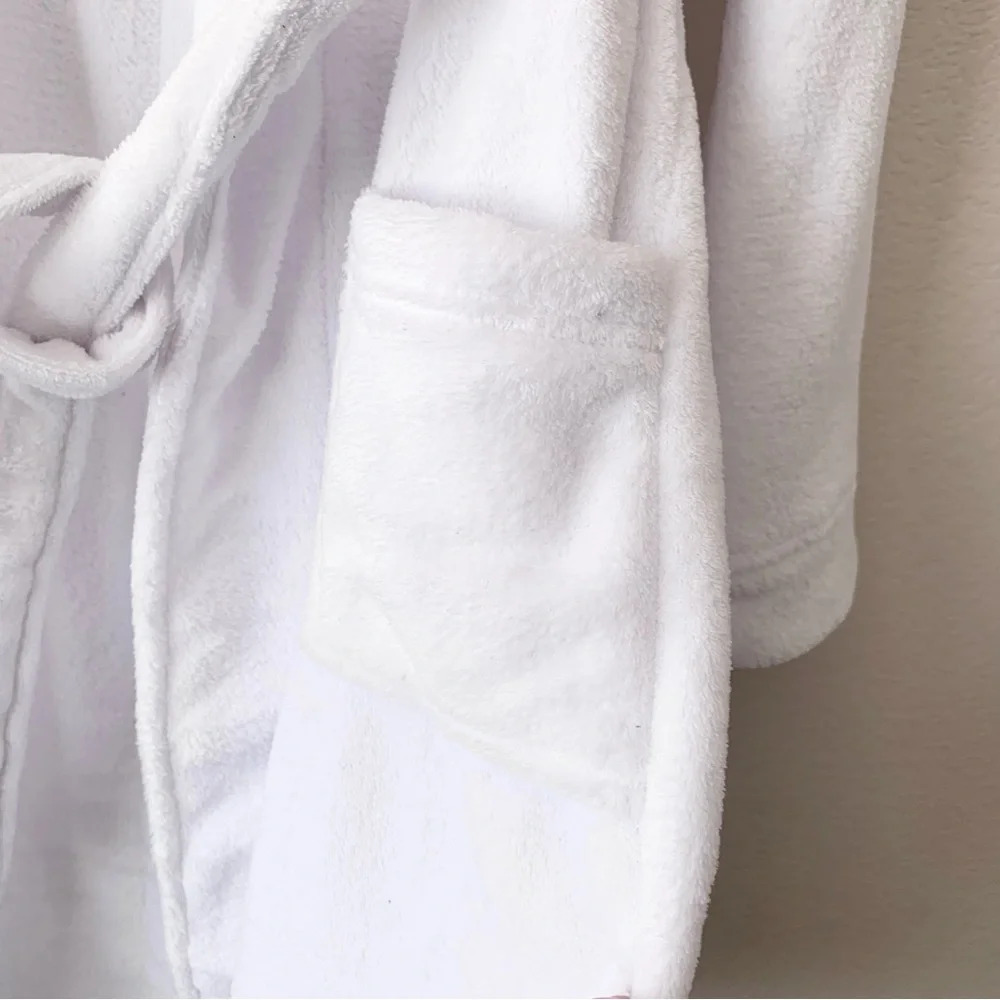 Ralph Lauren polo bear embroidered plush white robe